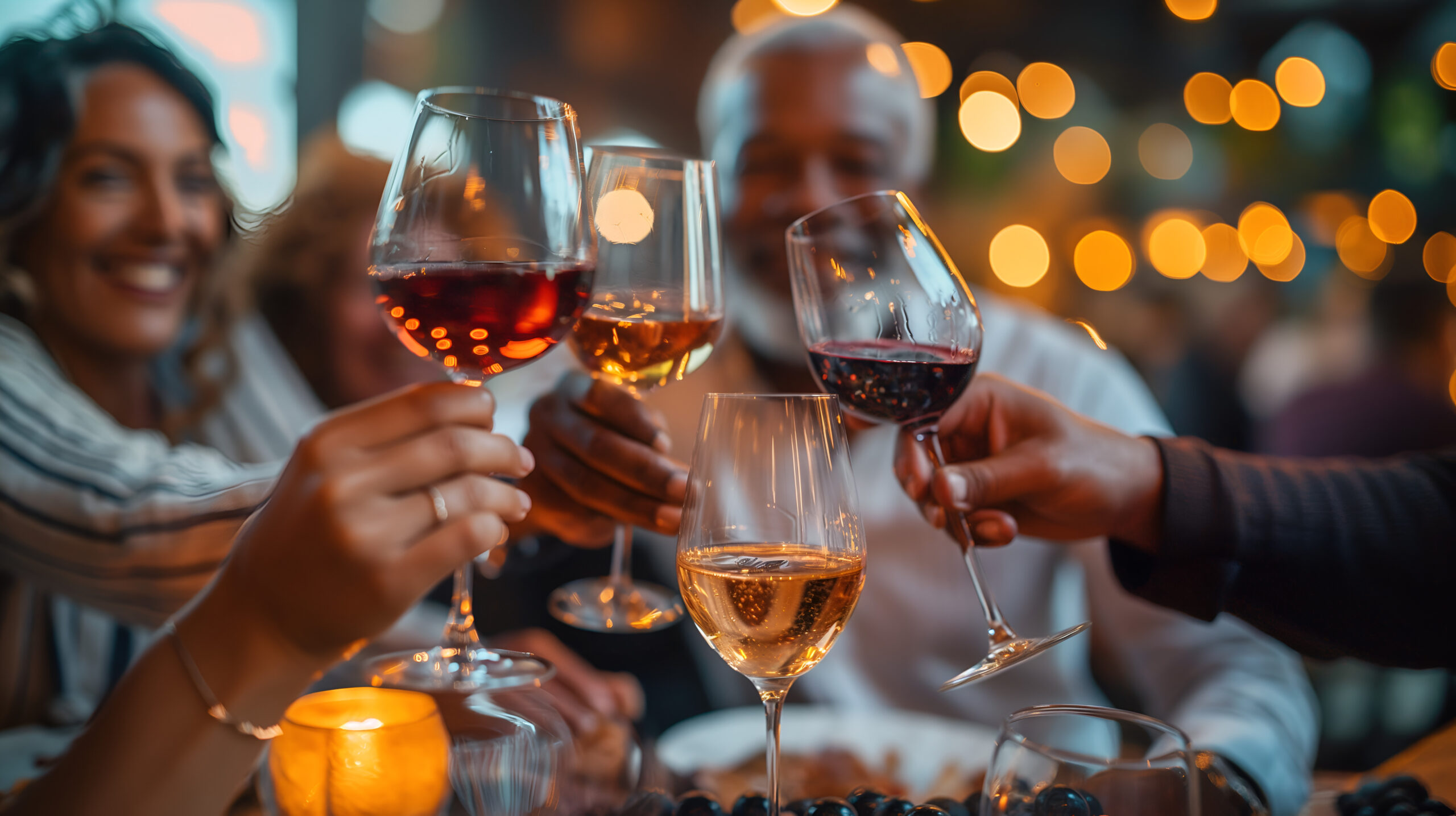 Senior couple attending wine tasting event, clinking glasses, savoring wines Église médiévale Saint-Étienne en partie en ruine à Caen, Normandie, France